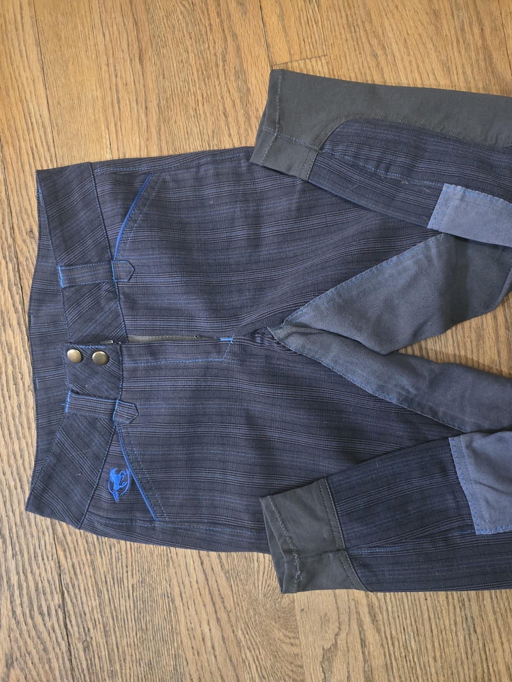Dark Navy Equestrian Breeches with Bright Blue Accents Smartpak Piper Size 24r